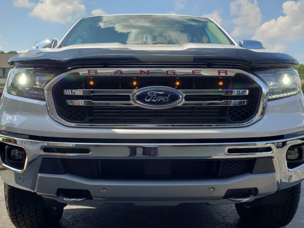 A Ford Ranger viewed from the front